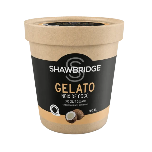 Gelato maison à la noix de coco préparée par Shawbridge dans les Laurentides