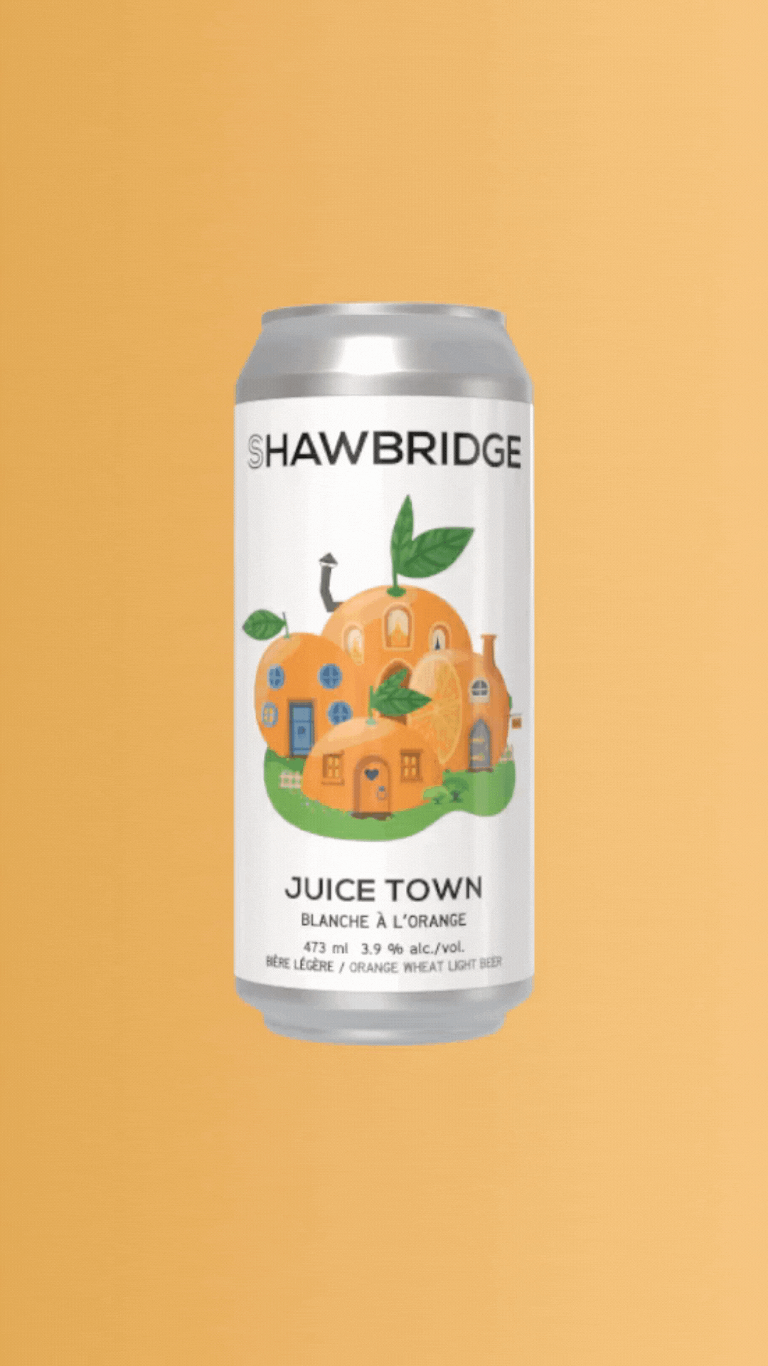 une blanche à l'orange signée la microbrasserie Shawbridge, la Juice Town.