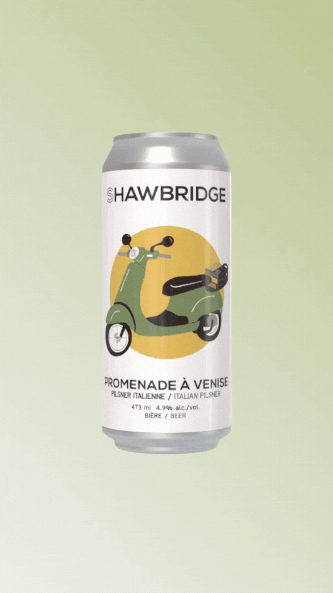 une promenade à venise, une bière pilsner italienne. Une bière signée Shawbridge, une microbrasserie des laurentides