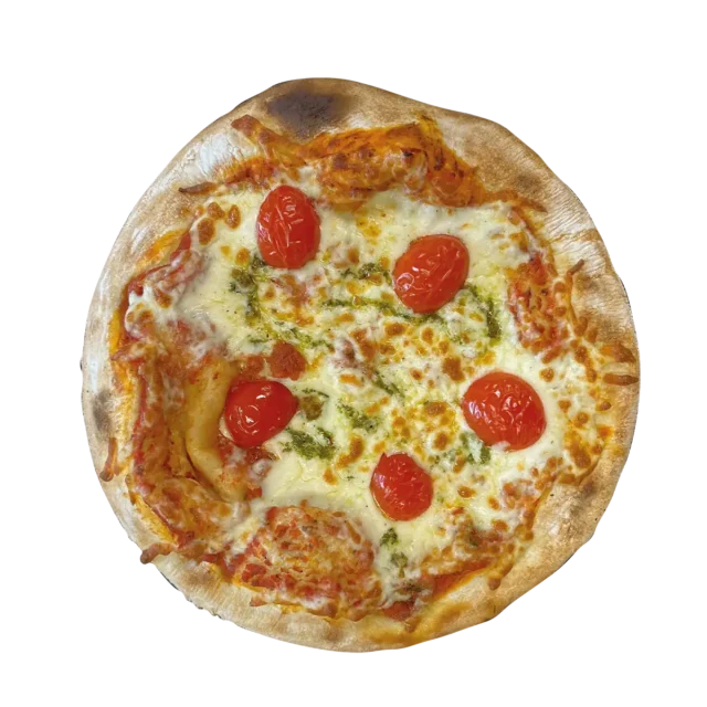 Une pizza margherita artisanale préparée par Shawbridge dans les Laurentides
