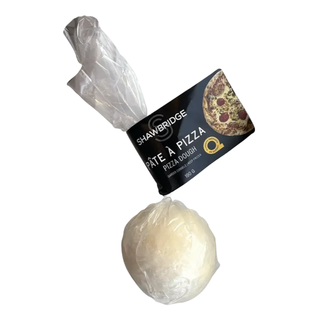 Une boule de pâte à pizza préparée par Shawbridge dans les Laurentides vendue en épicerie