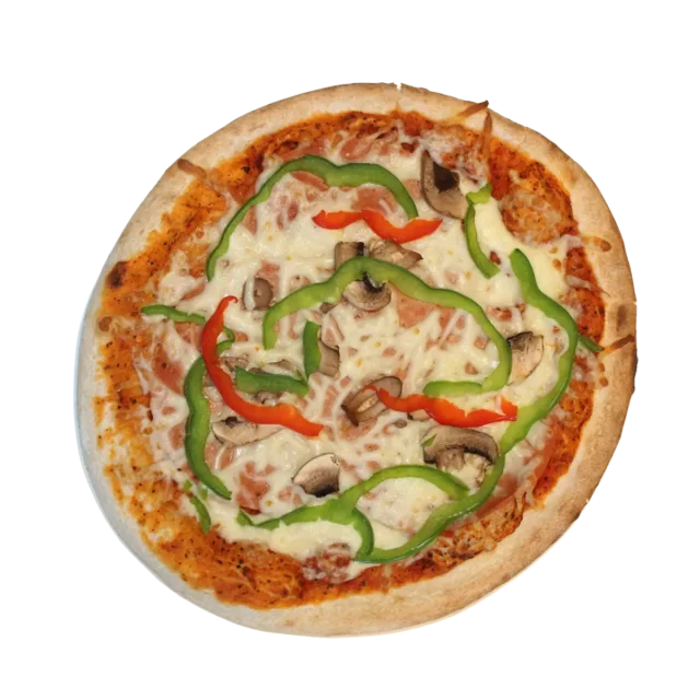 Une pizza toute garnie artisanale préparée par Shawbridge dans les Laurentides