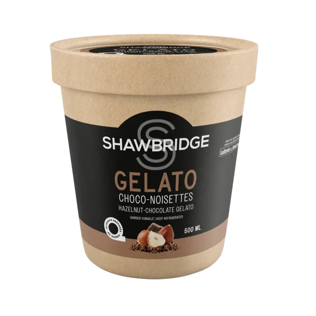 Gelato maison au chocolat au lait préparée par Shawbridge dans les Laurentides