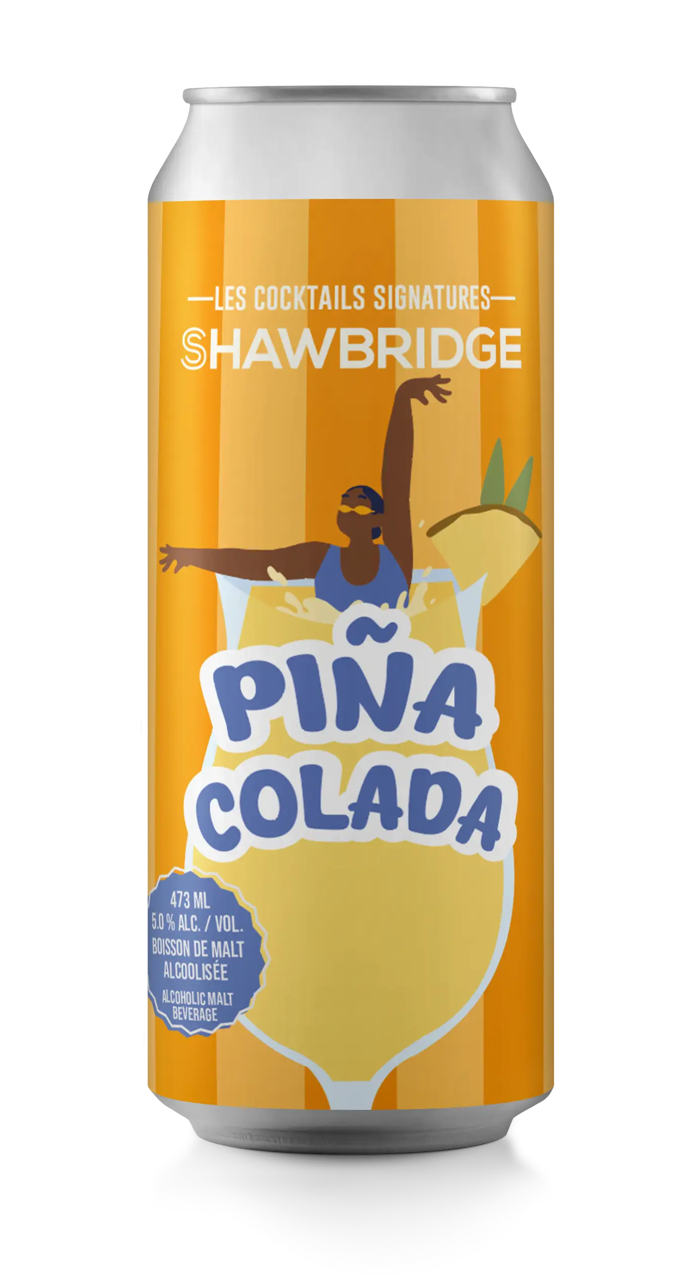 Prêt-à-boire alcoolisé pina colada brassée à Prévost dans les Laurentides par brasserie Shawbridge