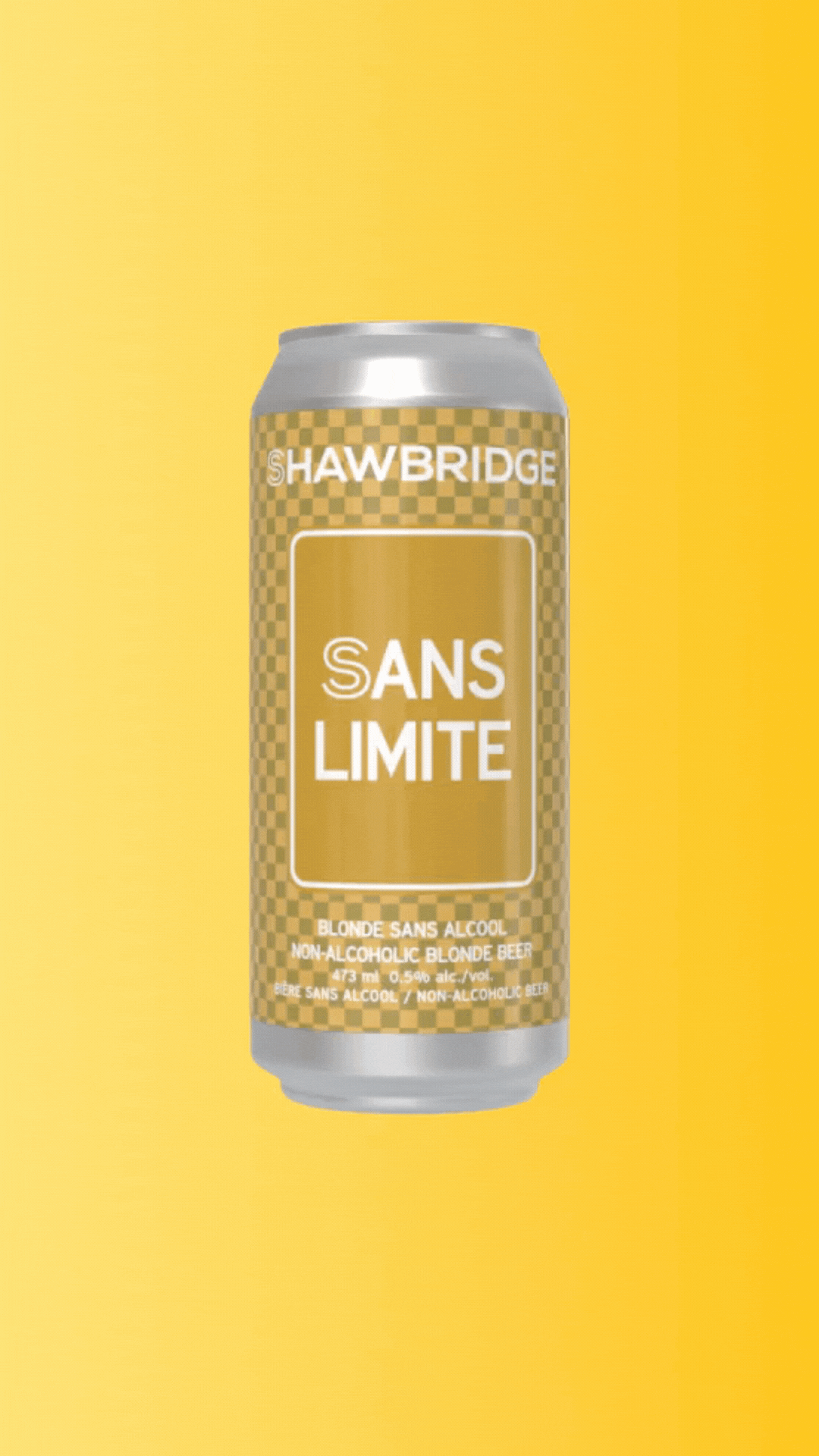 La Sans Limite Blonde, la gamme de bière sans alcool de shawbridge.