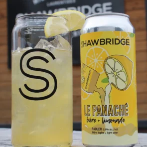 verres cannette géante avec le panaché au citron signé Shawbridge