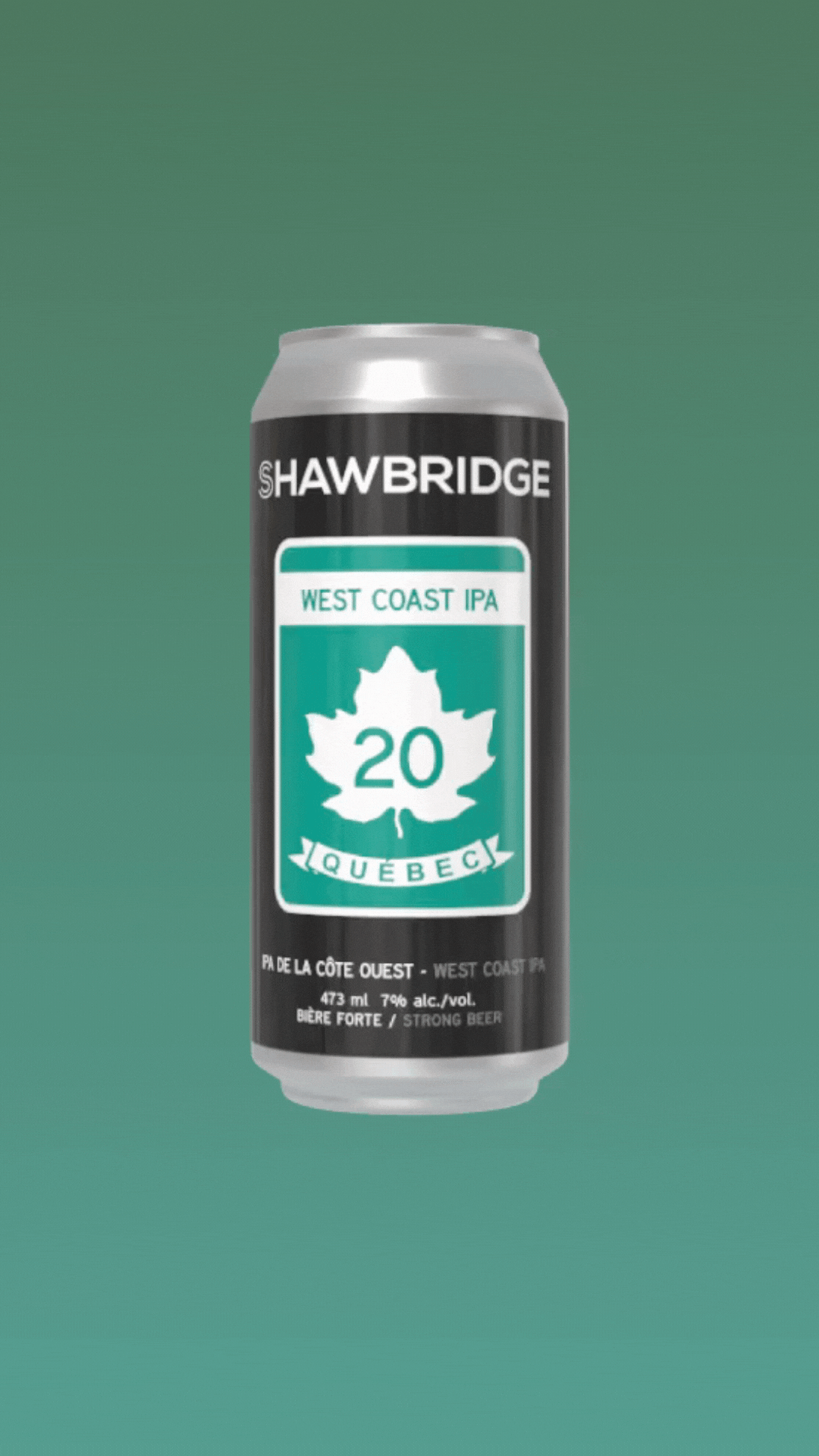 La bière West Coast IPA, une bière qui rappelle l'autoroute 20. Une création de la microbrasserie Shawbridge, une entreprise des Laurentides.