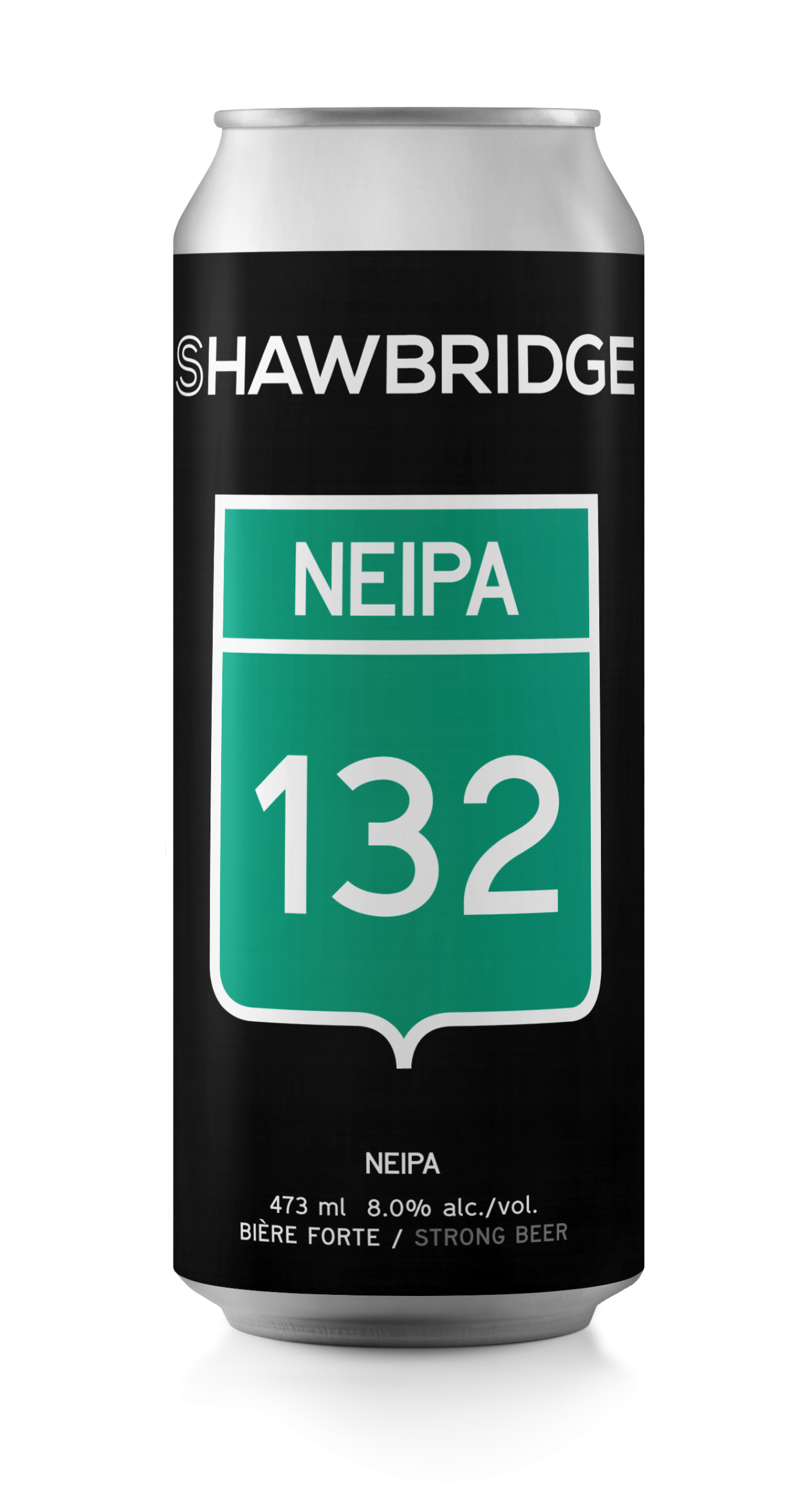 La New England Indian Pale Ale, une bière de la microbrasserie Shawbridge. La 132 rappelle les autoroutes du Québec.